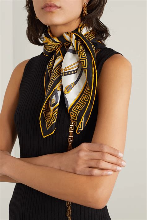 twill scarf versace silk|Versace silk scarf women.